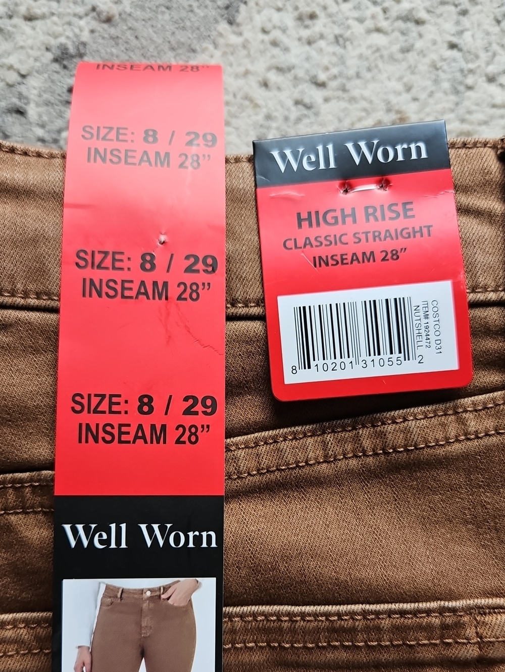 NEW! Well Worn Brown High Rise Classic Straight Jeans Multiple Sizes - Picture 7 of 11